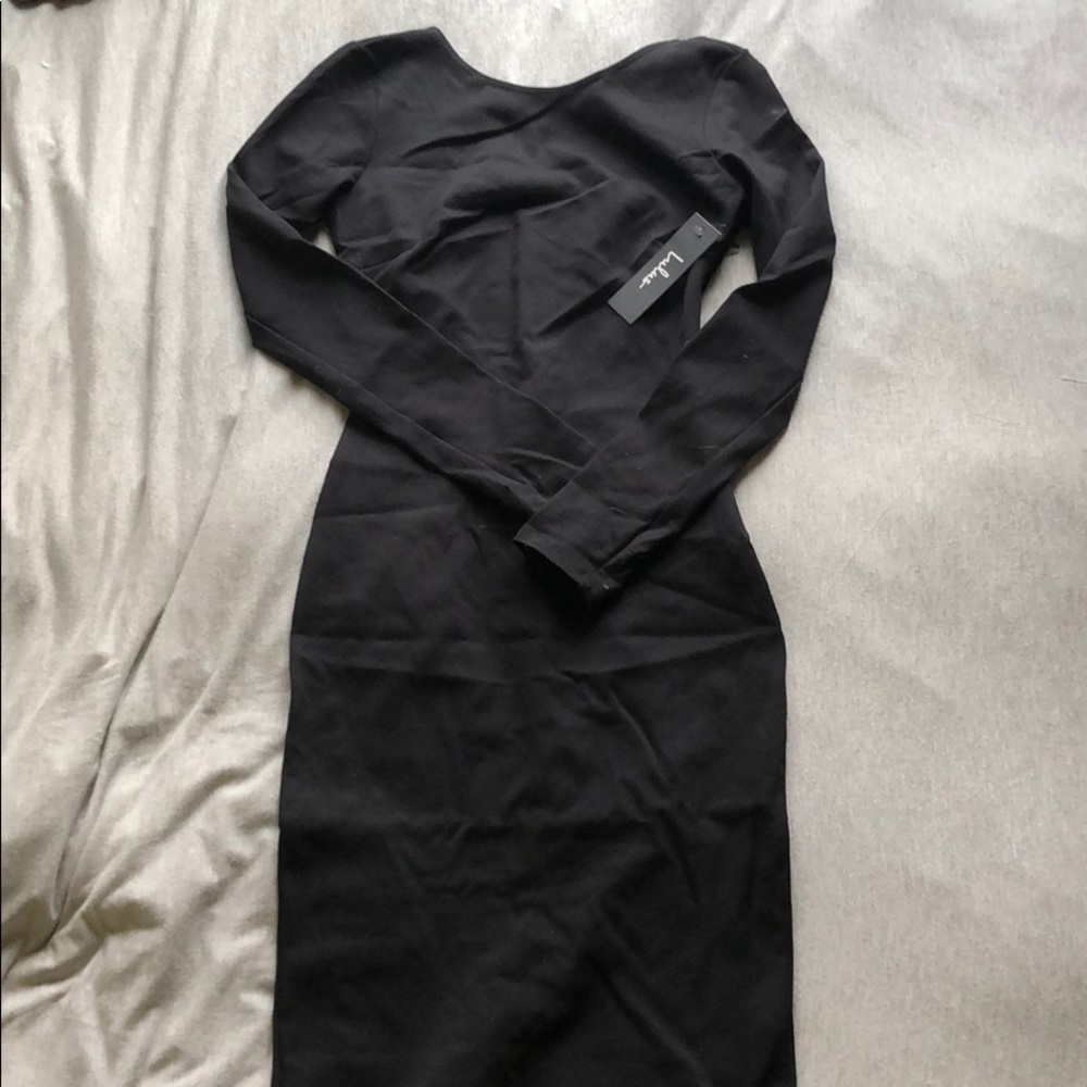Black midi Lulus dress (size small) NWT
